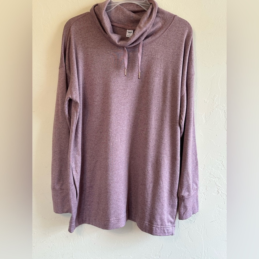Old Navy Plum Purple Cowl Neck Front Pocket Athliesure Sweatshirt Sz L
